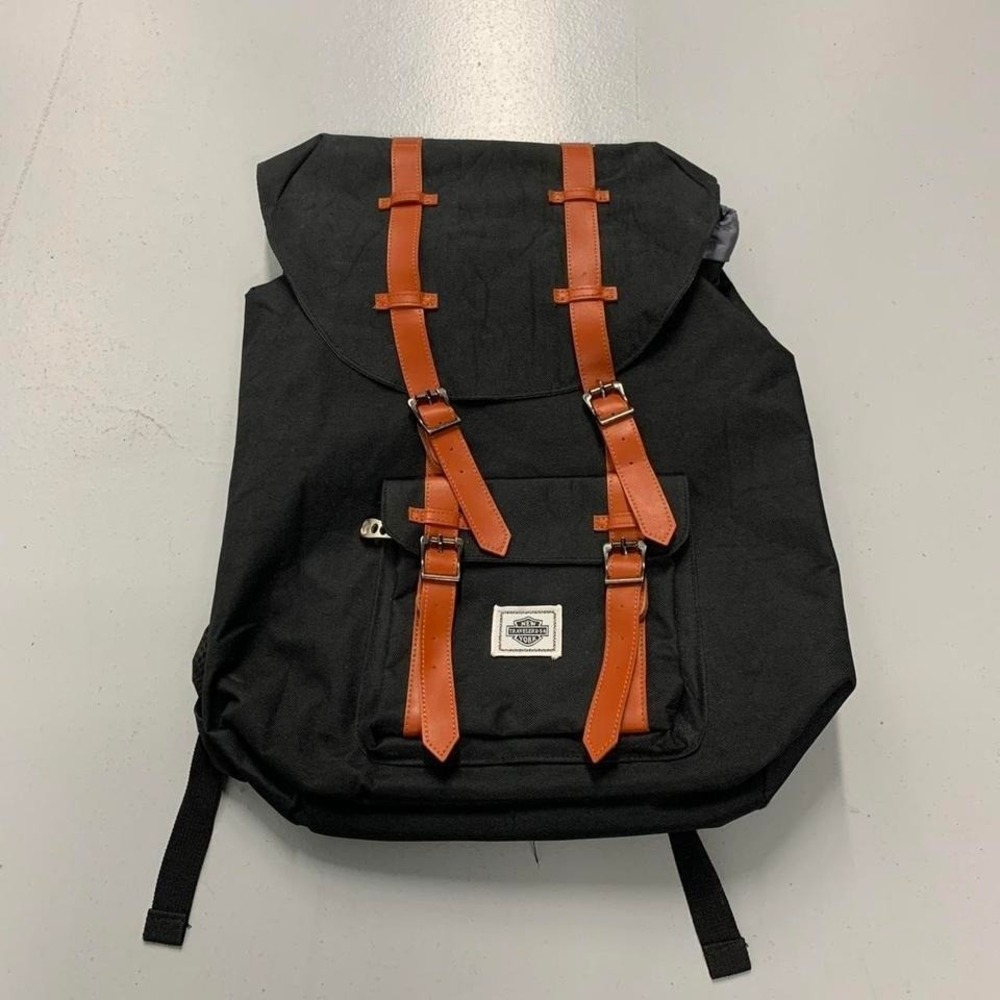 Vintage New Traveler USA New York Black Canvas Backpack